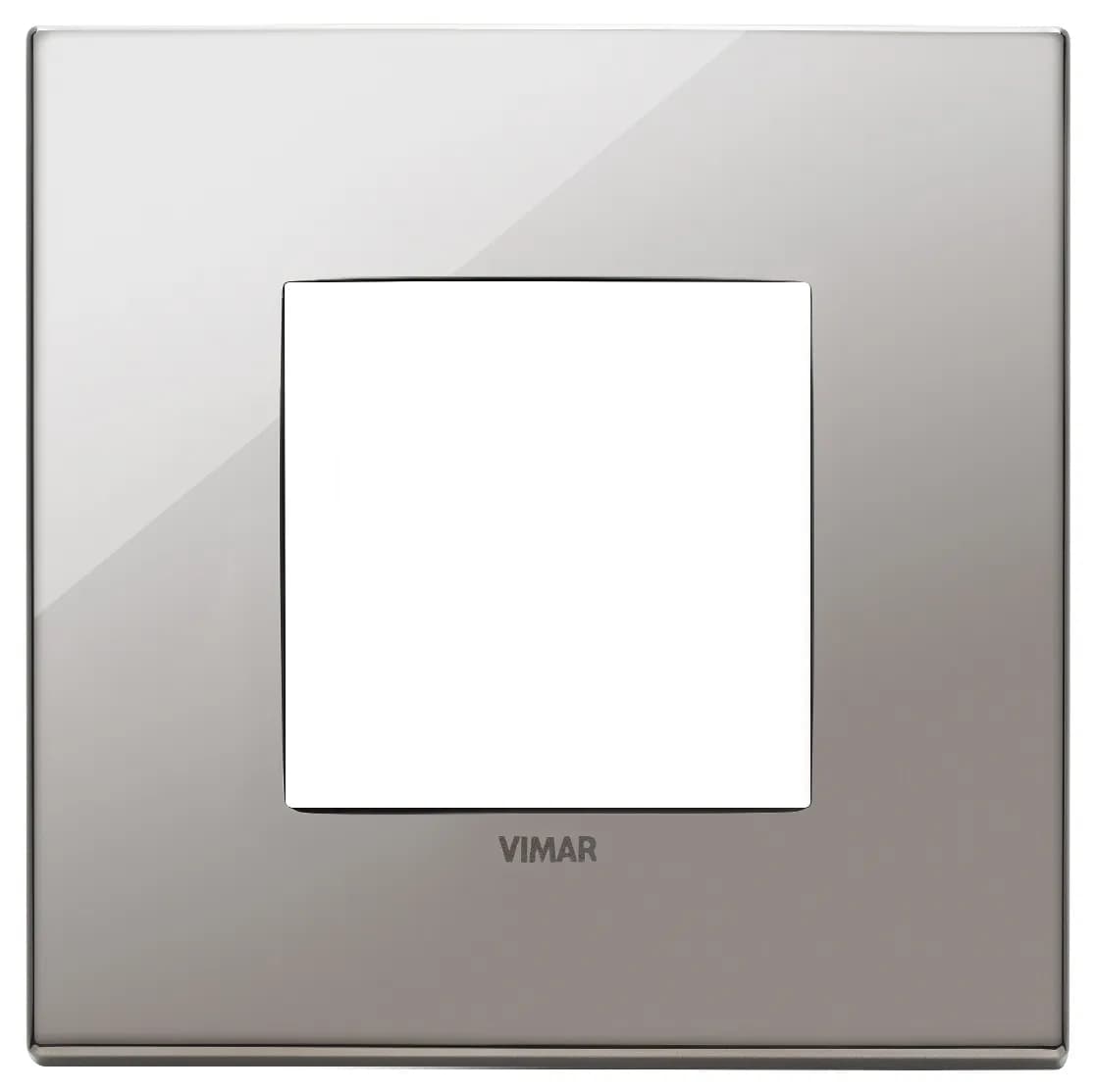 Eikon EXE Plate 2M metal black chrome 2-module cover plate, polished metal, black chrome product image