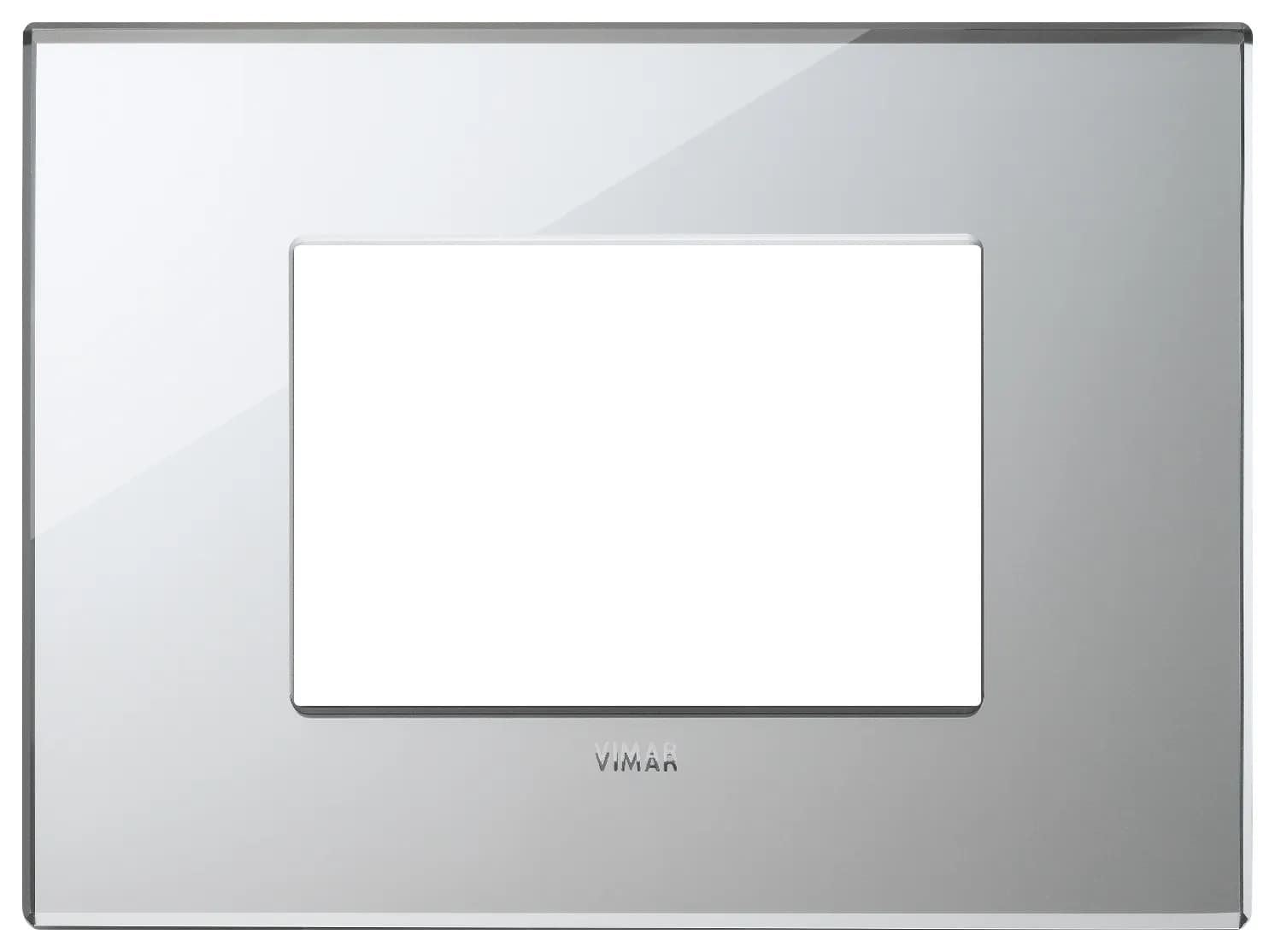 Eikon Exe: 3-Module Glass Cover Plate, Crystal, Ice Silver product image