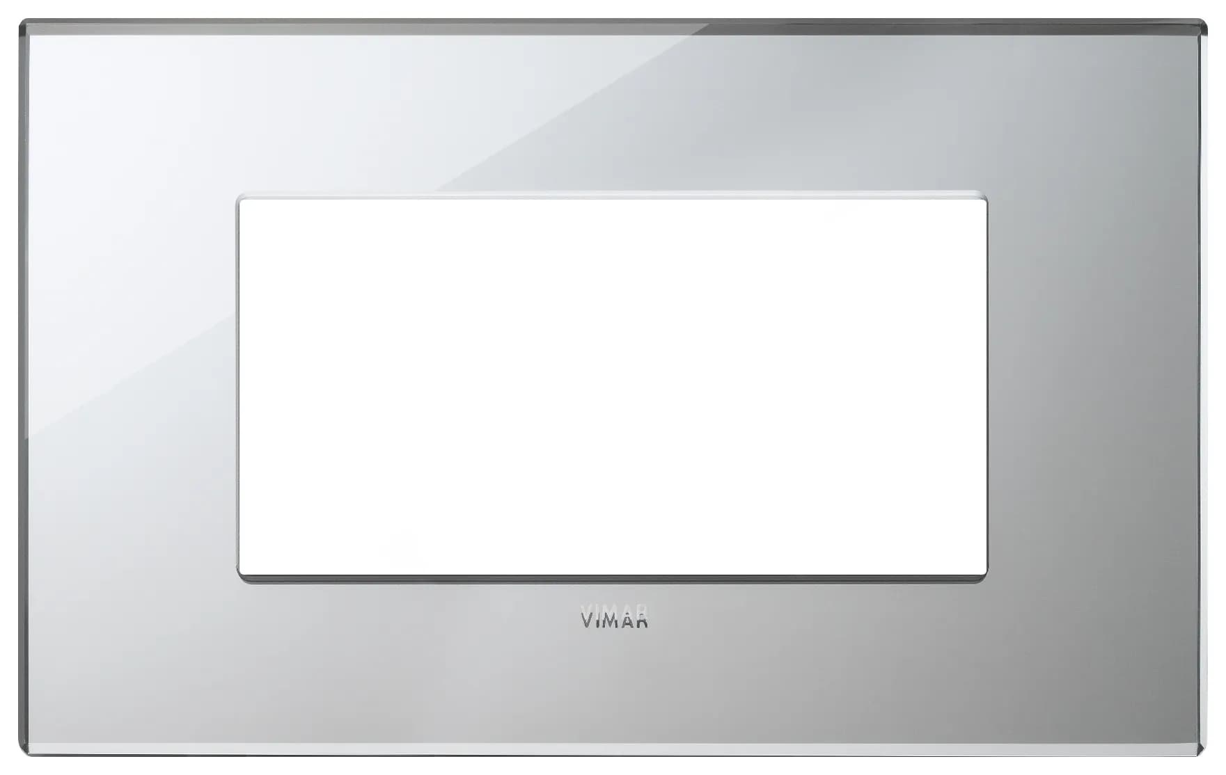 Eikon Exe: 4-Module Glass Cover Plate, Crystal, Ice Silver product image