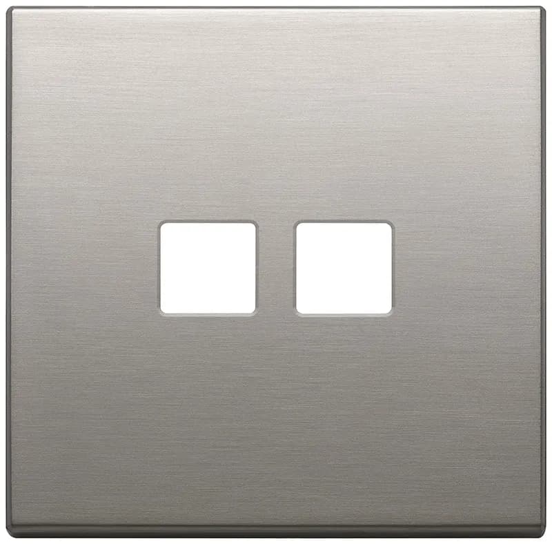 Eikon: Cover Plate 2Mx2 Flat Brushed Nickel  product image