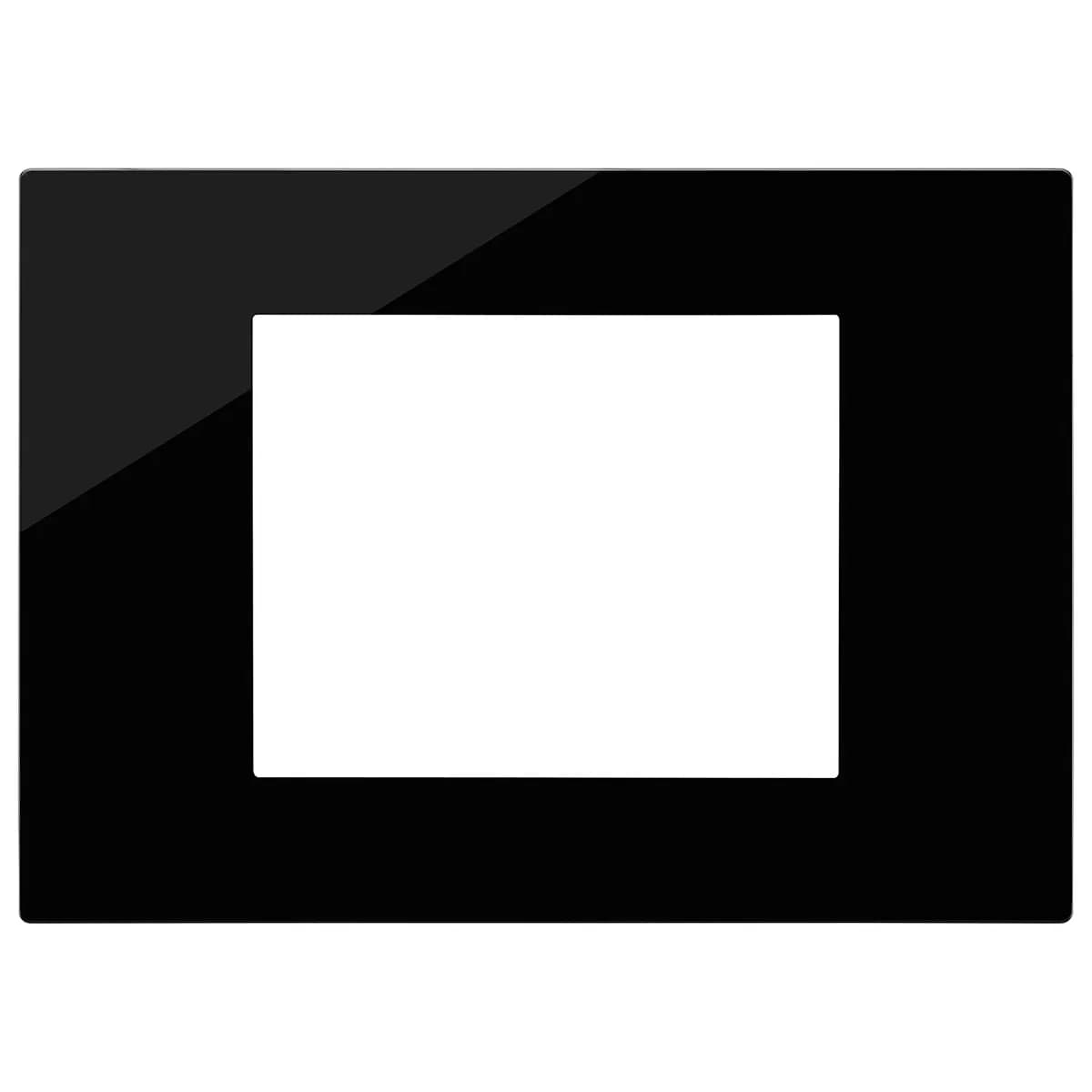 LINEA: 3-Module Technopolymer Cover Plate Black Reflex product image