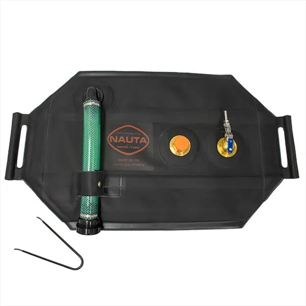 Portable Gas Tank, 13 Gal/50L, w/Fill Pipe & Cap Fuel Line SS Shutoff w/1/4" Barb & Pressure Relief product image