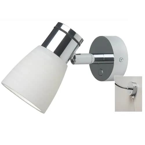 Munich, Chrome with White Glass Shade, USB, Dim2Warm product image