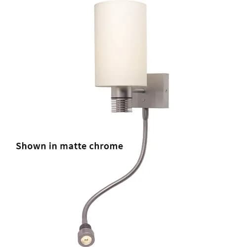 Nova-Flex LED Wall/Reading Light, Chrome White Shade, Built-in Dimmer, 10-30VDC product image