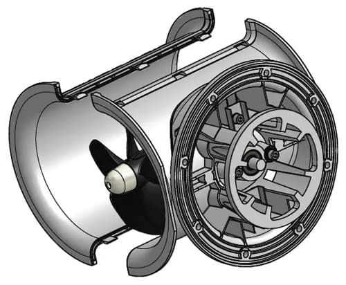 Stern Tunnel, Composite, ready bored, w/extension harness for c' box, for SE130/170/210, SH240, 2pc