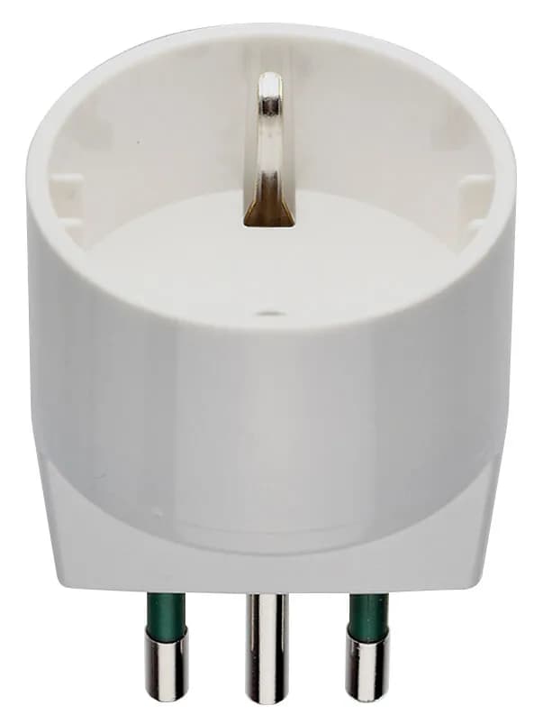Vimar 1-Way Socket Adapter, Italian S11 to P30 Ital Plug SICURY 250V, 2P+E, 10A, White product image