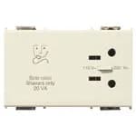 8000 Series Shaver Socket, 230V Supply-120V Output 15A, 3 Module, White product image