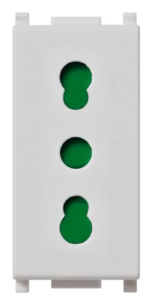 Plana Italian Standard Outlet, 2P+E, 16A-250V Sicury, 1 Module, White product image