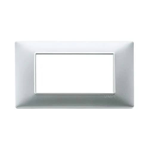Plana Cover Plate 4-Module Technopolymer Matte Silver product image