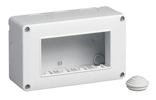 4 Module IP40 Surface-Mount Enclosure, Grey, For Plana & Eikon  *surcharge may apply if buying <40* product image