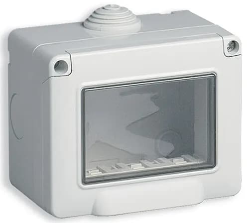 IP55 Enclosure, Surface-Mounted, 3M, Grey, Plana, Arke & Eikon Series