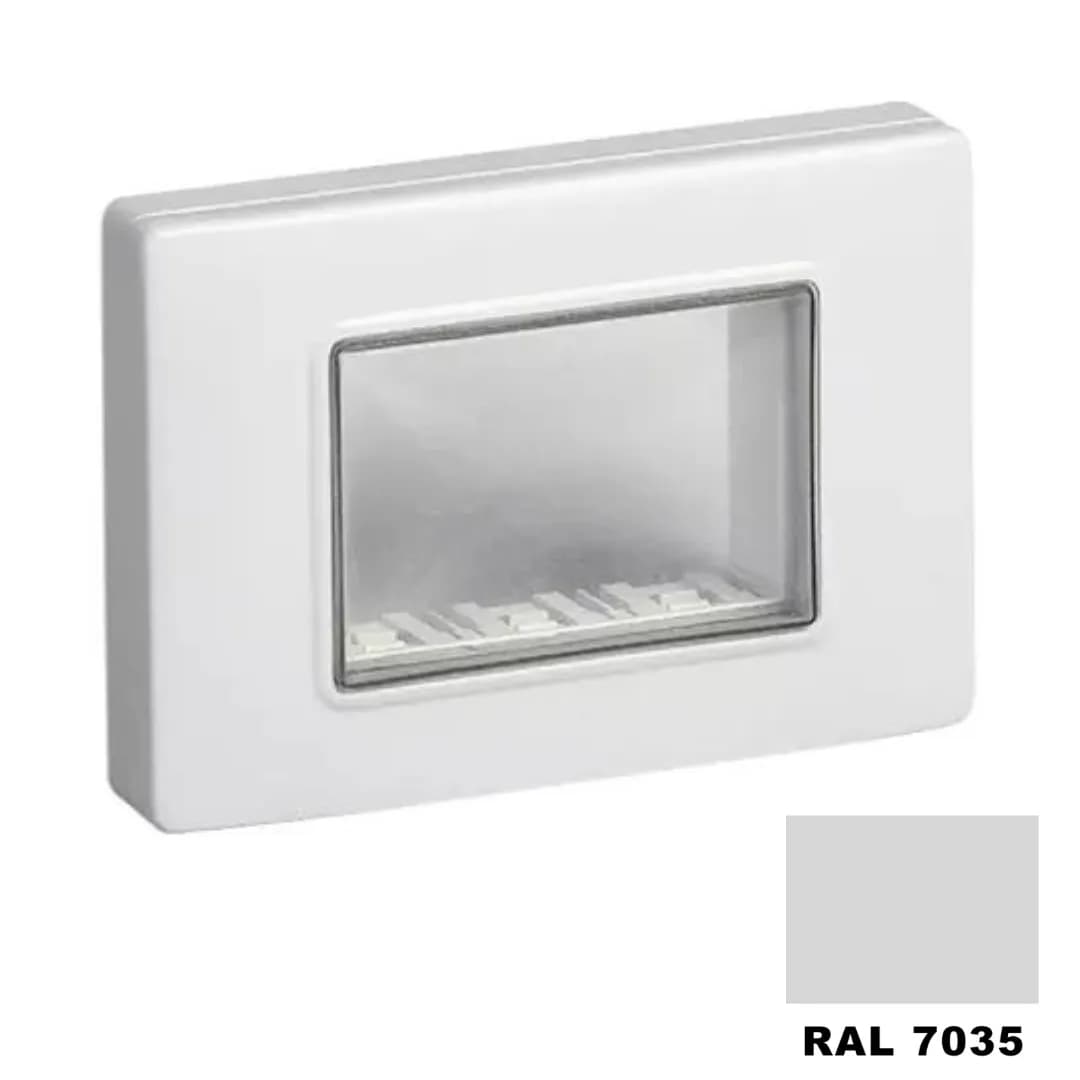 Waterproof Cover: IP55 3M Frame w/Screws, Eikon, Arke & Plana, RAL 7035 Grey product image