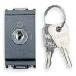 SWITCH: MOMENTARY,2P1T(NO/NO) 16A, KEY-OPERATED, GREY, IDEA product image