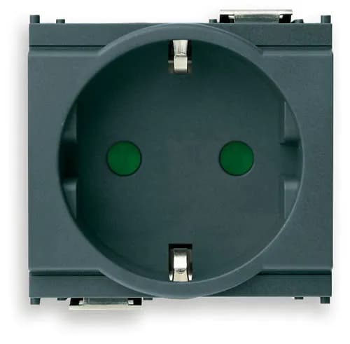 Idea Outlet, German, 2P+E, 16A/250V 2 Modules, SICURY, Grey product image