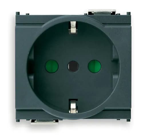 Idea Outlet, Italian/P30, 2P+E, 16A/250V 2 Modules, SICURY, Grey product image