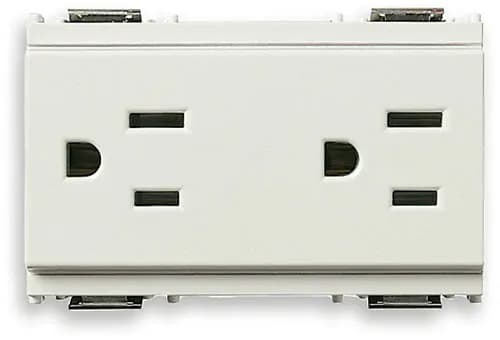 Idea Outlet, USA/Arabian, Duplex, 2P+E, 15A/127V 3 Modules, White product image