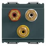Connector: 3 RCA Jacks (Red/White/Yellow), 2 Module, Grey, Idea Series product image