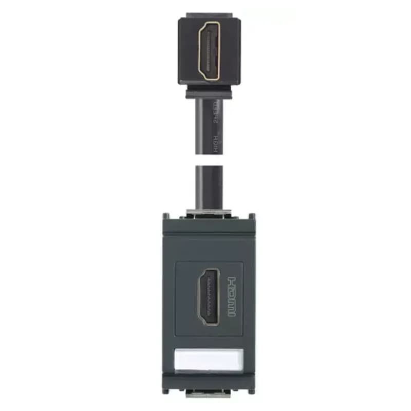 Socket: HDMI, 90-Degree Cable Grey, Idea product image