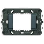 Idea Mounting Frame with Smooth Front, 2 Modules Grey, No Screws, Accepts 3-module cover plate product image