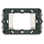 Idea Mounting Frame with Smooth Front, 2 Modules White, No Screws, Accepts 3-module cover plate product image