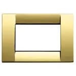 Idea Square Cover Plate, Die-Cast Metal Polished Gold 32, 3 Modules product image