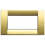 Idea Square Cover Plate, Die-Cast Metal Polished Gold 32, 4 Modules product image