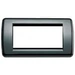 Idea Round Cover Plate, Die-Cast Metal 4 Modules, Black 11 product image