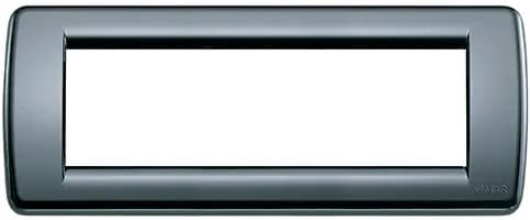 Plate: Technopolymer, Graphite Grey, 6 Module, Round, Idea Series product image
