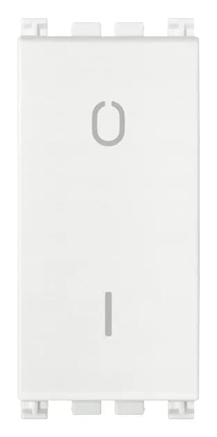 Arke White: 1-Way Switch, 2P, 16AX, 250V, Lightable, Replaceable Button, 1-Module product image