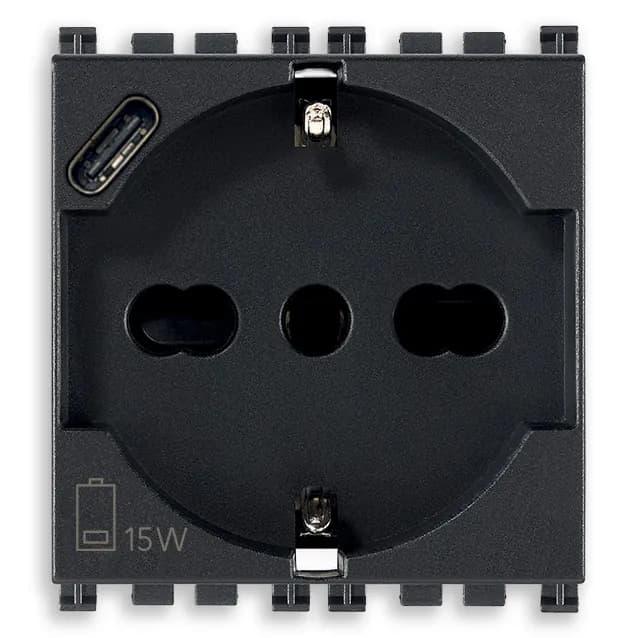 ARKE: EURO UNIVERSAL OUTLET + USB-C OUTLET, GREY product image