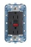 Outlet: USA Duplex GFCI, 2P+E, 15A, 125V, 3 Module with Grid, Grey, Arke product image