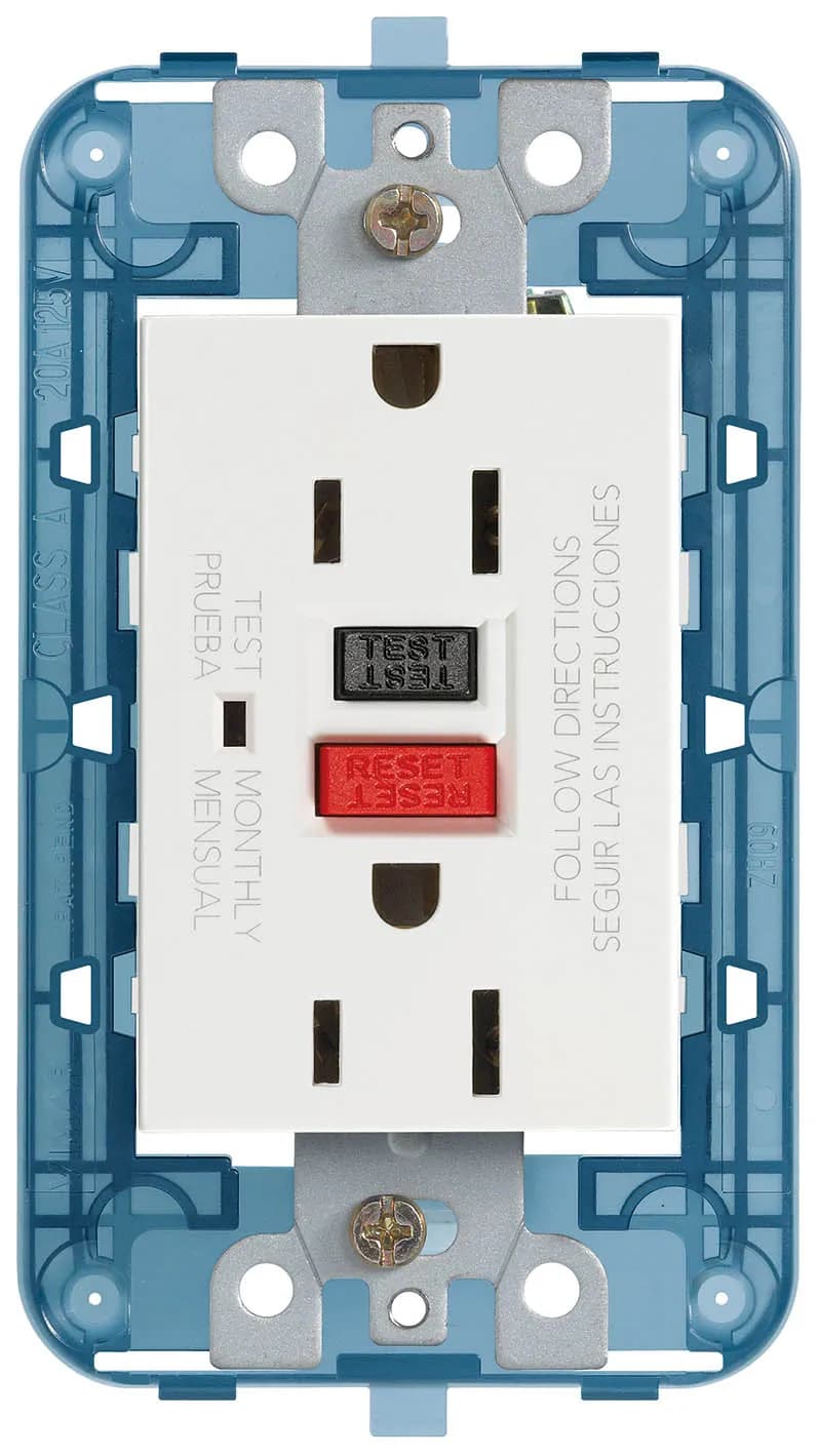 Outlet: USA Duplex GFCI 2P+E 15A/125V, 3M w/Frame, White, Arke product image