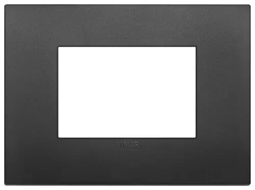 Cover Plate, Technopolymer, Black, 3 Module, Square, Arke Series product image