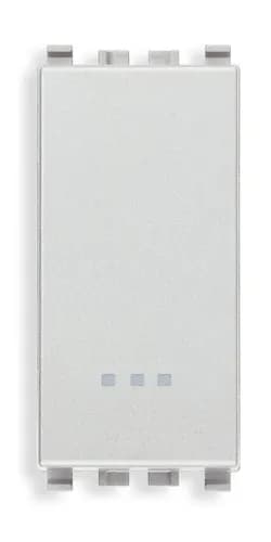 Eikon Momentary Switch, 1P/1T, (NO), 10A-250V Illuminable, 1 Module, Next (Silver) product image