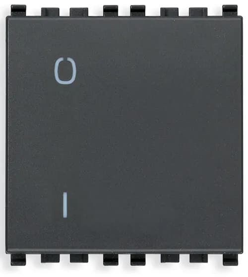 Eikon 1-Way Switch, 2P/1T, 16A-250V Illuminable, 2 Module, Grey product image