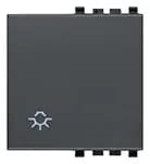 Eikon Switch Cover Only, Illuminable Light Symbol, 2 Module, Grey product image