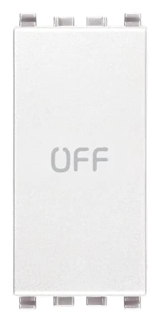 Switch: 1P NO+NC Push Button OFF Symbol, White, Eikon product image