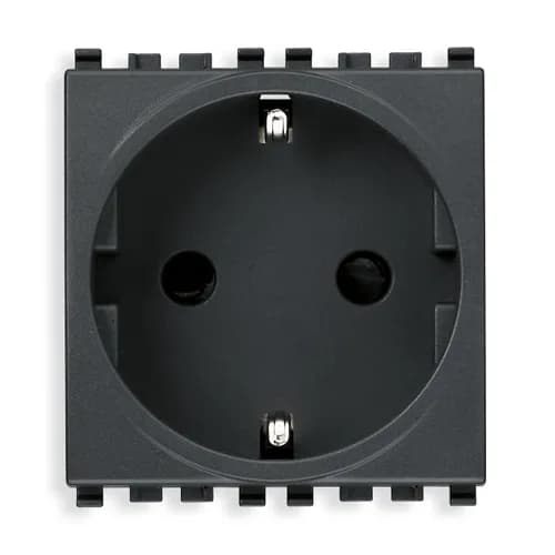 Eikon German Outlet, 2P+E, 16A-250V SICURY, 2 Module, Grey product image