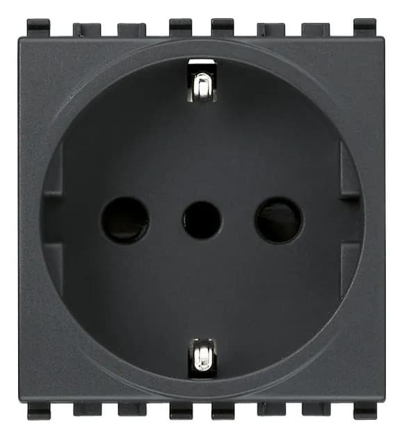 Outlet: Italian 2P+E 16A 250V 2M, Grey, Eikon product image