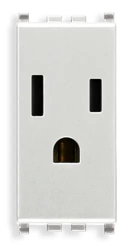 Eikon USA/Arabian Outlet, 2P+E, 15A-127V SICURY, 1 Module, Next (Silver) product image