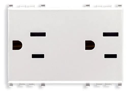 Eikon USA/Arabian Duplex Outlet, 2P+E, 15A-127V SICURY, 3 Modules, White product image
