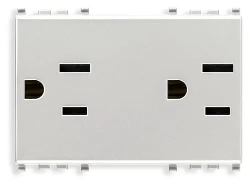 Eikon USA/Arabian Duplex Outlet, 2P+E, 15A-127V SICURY, 3 Modules Next (Silver) product image
