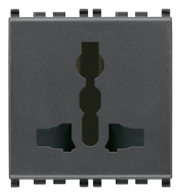 Outlet: Universal, 2P+E, 13A SICURY, 250V, Grey, Eikon product image