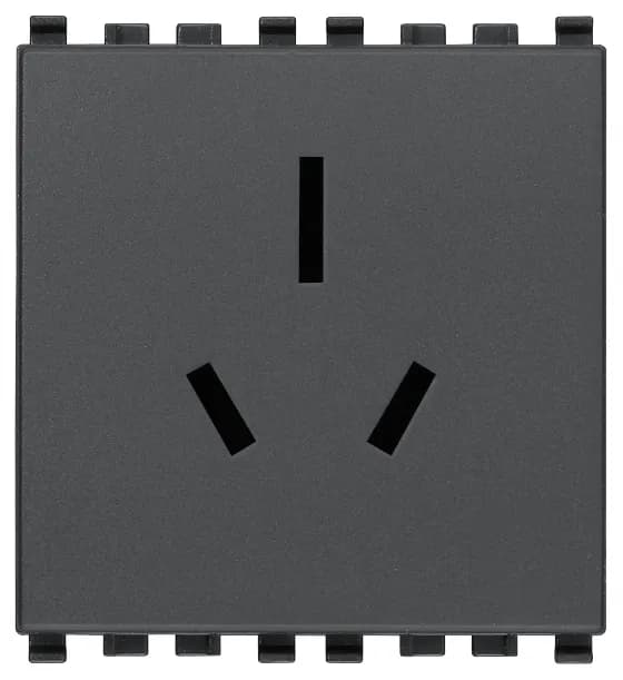 Eikon: 2-Module Australian SICURY Outlet, Grey, 2P+E, 15A, 250V product image