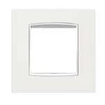 Eikon-Total Look Square Cover Plate, Arctic White White Inner Frame, Die-Cast Metal, 2 Module product image