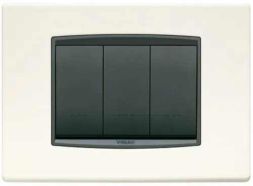 Eikon Square Cover Plate, Chrome Die-cast Metal, 3 Module product image