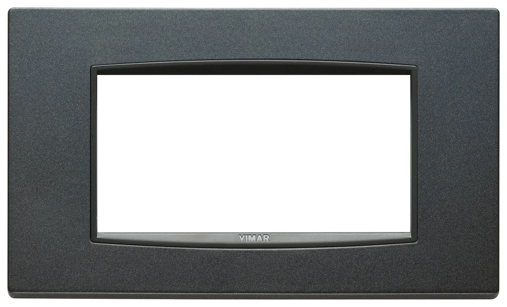 Plate: Metal, Bright Matte Anthracite, 4M Square, Eikon product image
