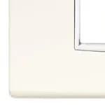 Eikon-Total Look Square Cover Plate, Arctic White White Inner Frame, Die-cast, 4 Module product image