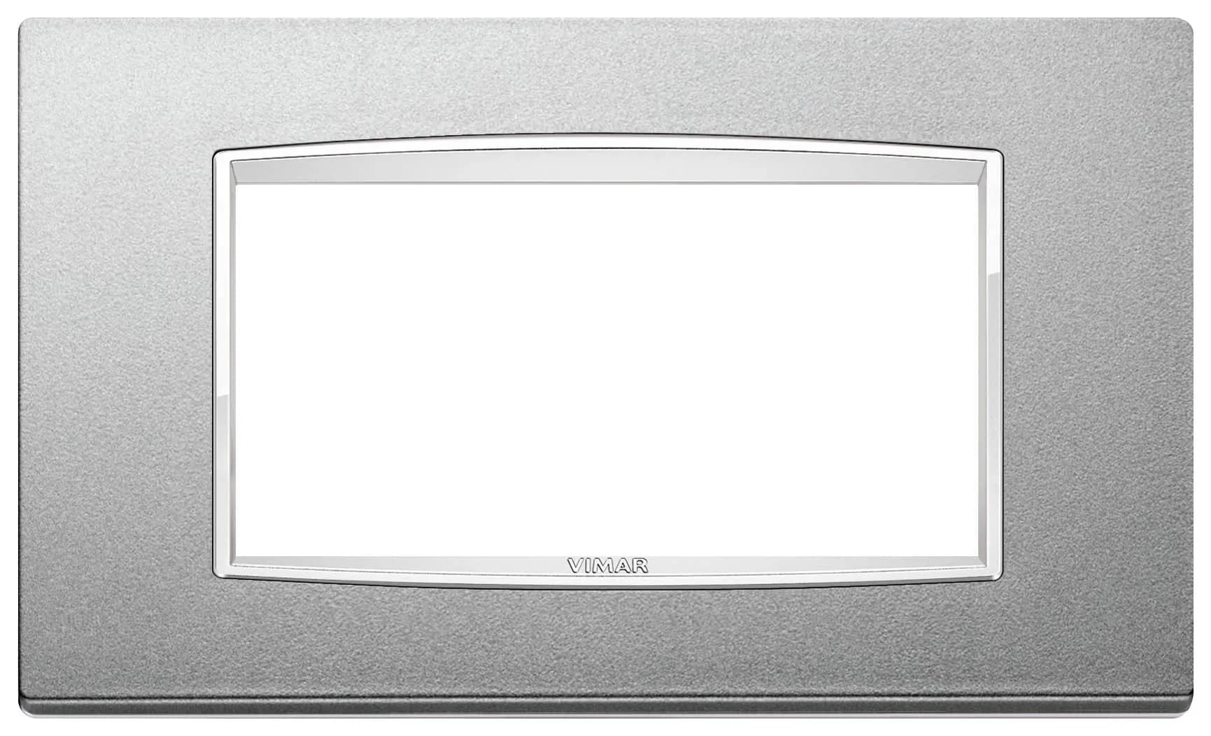 Plate: Metal, Matte Silver 4M, Square, Eikon product image