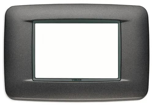 Eikon Round Cover Plate, Matte Anthracite Die-Cast Metal, 3 Module product image